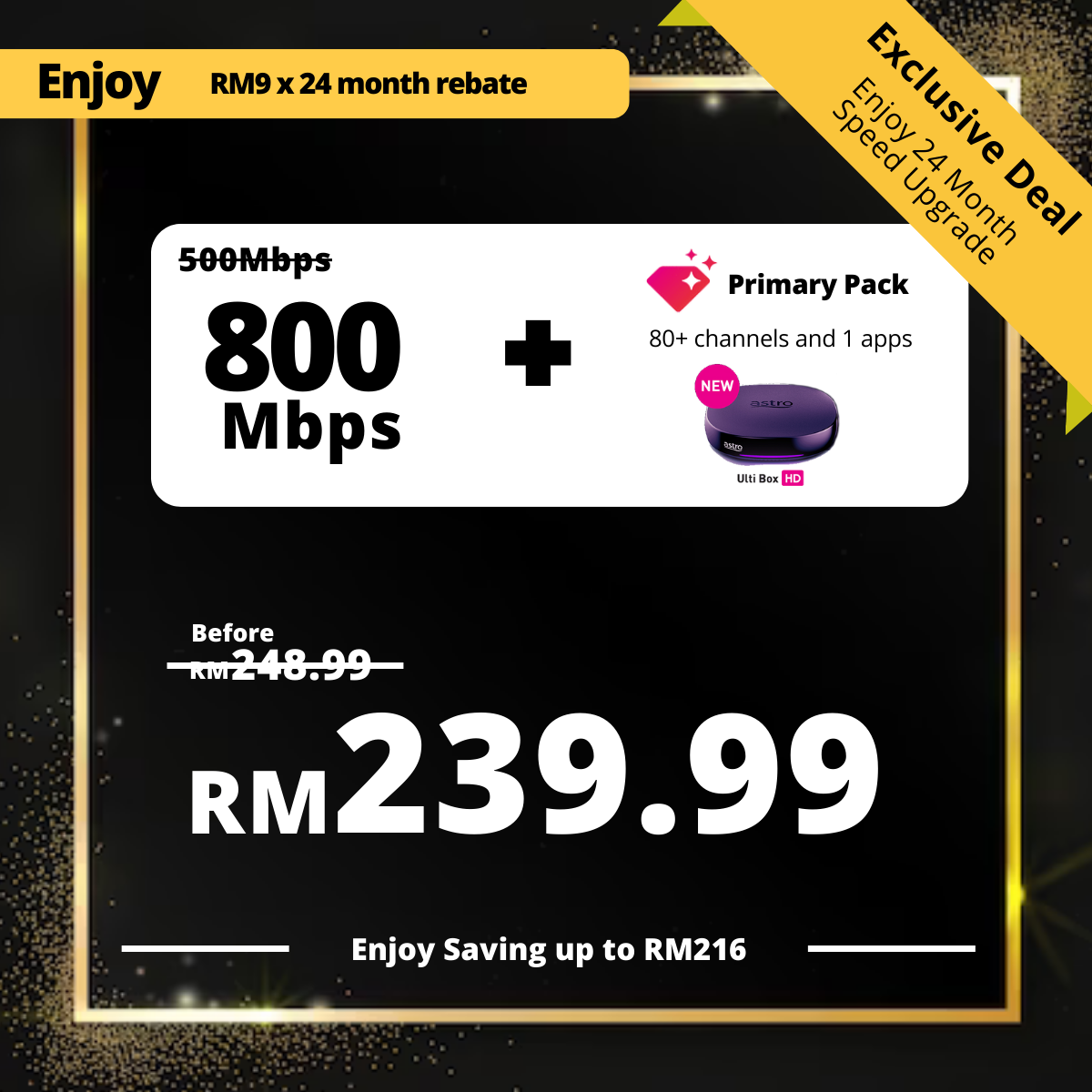 Astro Fibre 500 Mbps + Primary Pack